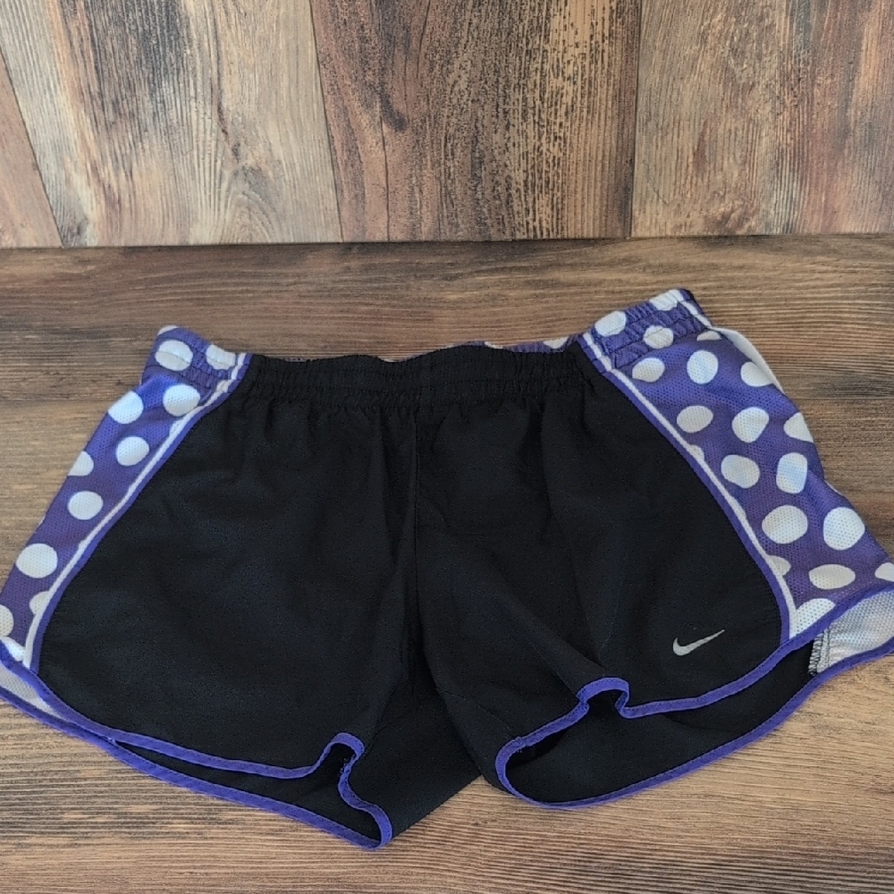 Nike Dri-FIT Black Athletic Running Shorts with Purple Accents S    509K